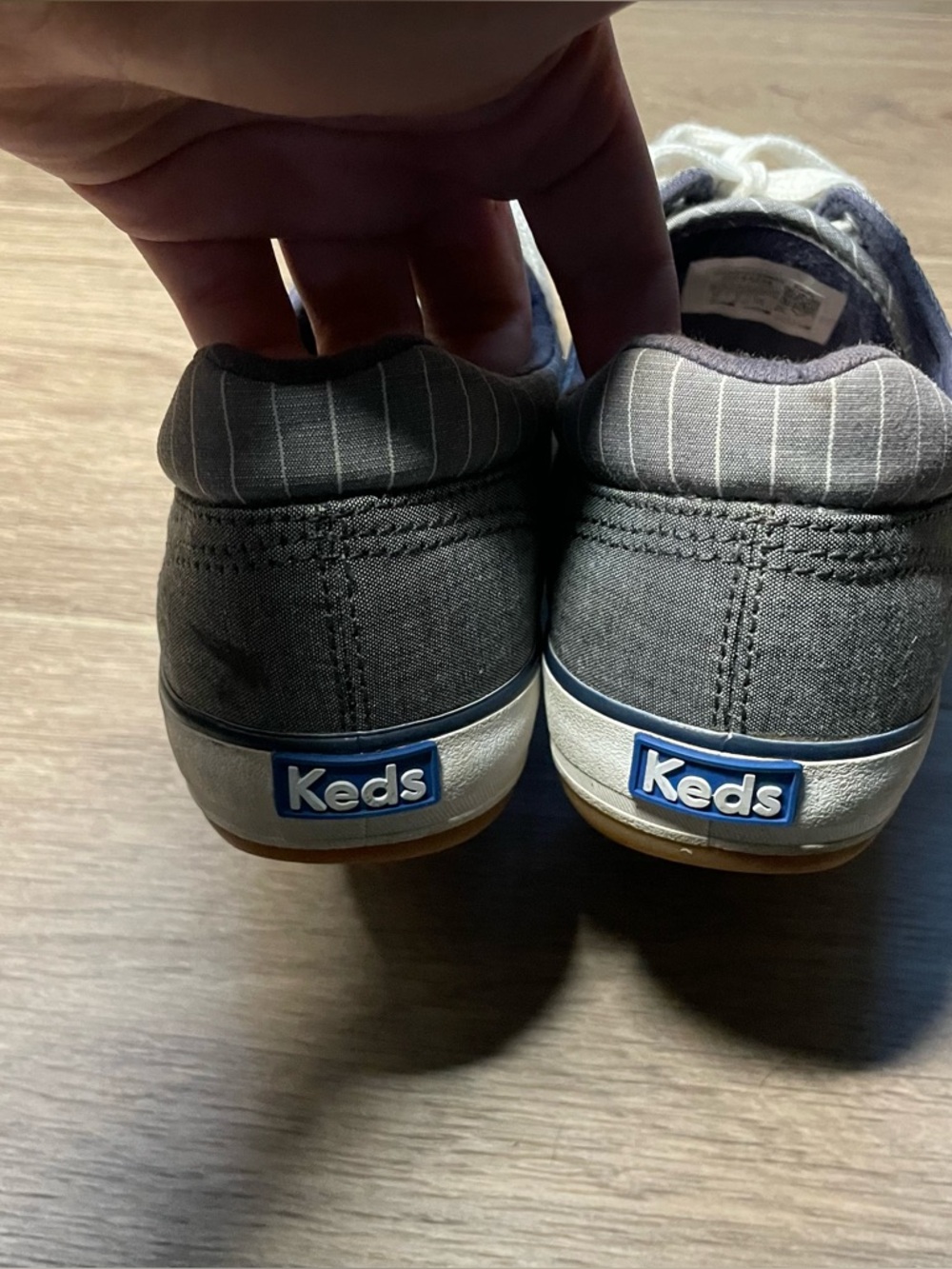 Keds Womens Size 9.5 Center III Chambray Lace Up Sneakers Light Blue Canvas Shoe - Picture 4 of 9
